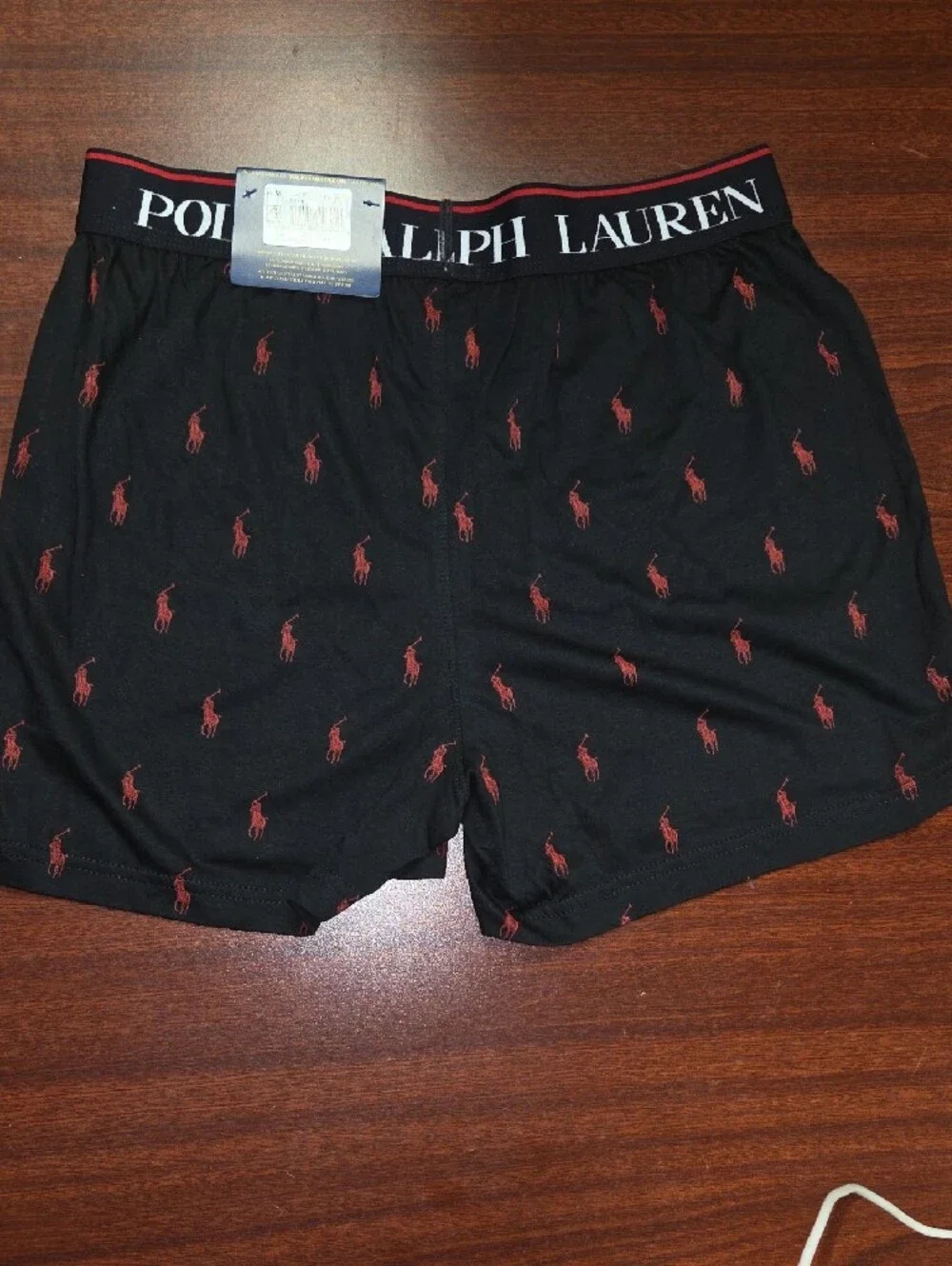 Polo by Ralph Lauren Black Boxers with Red Pony Motif